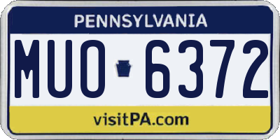PA license plate MUO6372