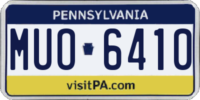 PA license plate MUO6410