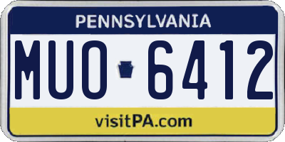 PA license plate MUO6412