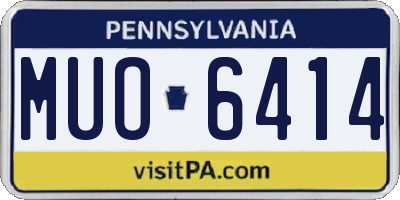 PA license plate MUO6414