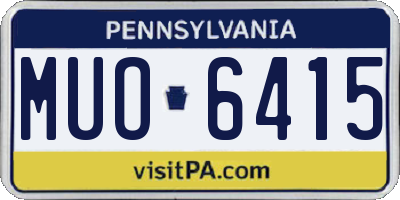 PA license plate MUO6415