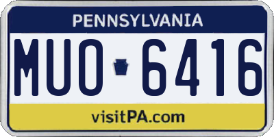 PA license plate MUO6416