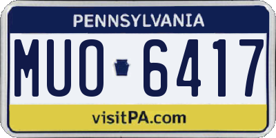 PA license plate MUO6417