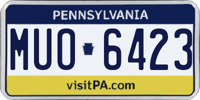 PA license plate MUO6423