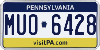 PA license plate MUO6428