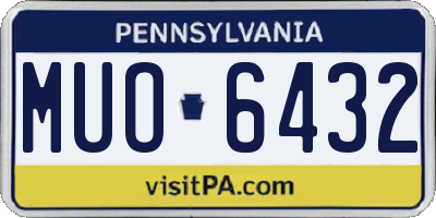 PA license plate MUO6432