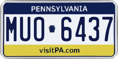 PA license plate MUO6437