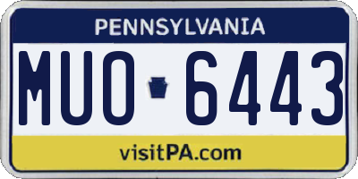 PA license plate MUO6443