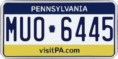 PA license plate MUO6445