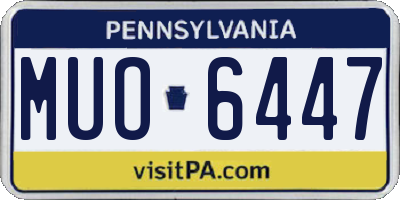PA license plate MUO6447