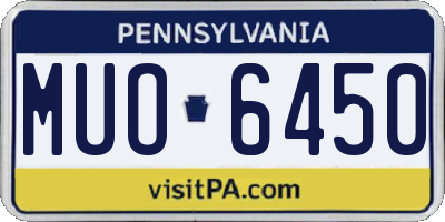PA license plate MUO6450