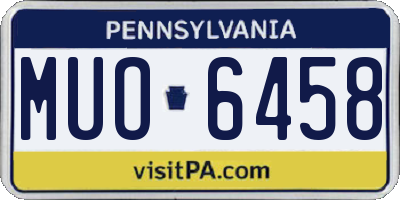 PA license plate MUO6458