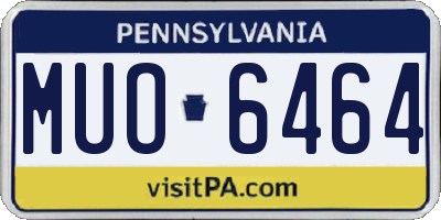 PA license plate MUO6464