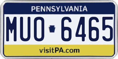 PA license plate MUO6465