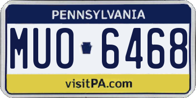 PA license plate MUO6468