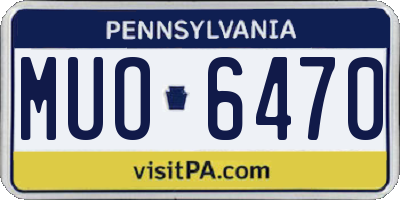 PA license plate MUO6470