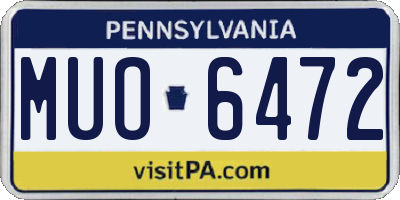 PA license plate MUO6472