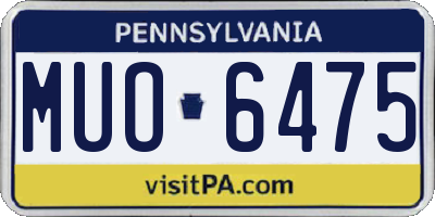 PA license plate MUO6475