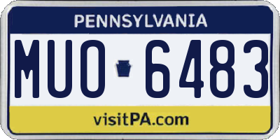 PA license plate MUO6483