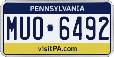 PA license plate MUO6492