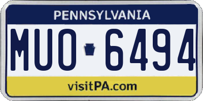 PA license plate MUO6494