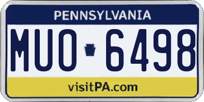 PA license plate MUO6498