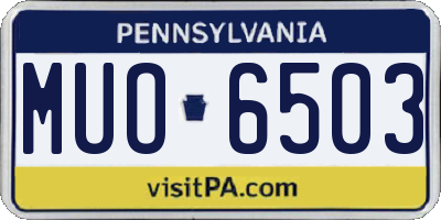 PA license plate MUO6503