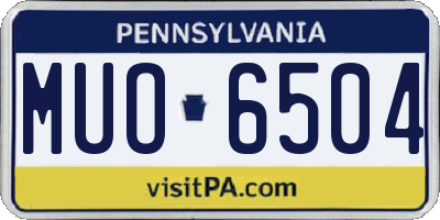 PA license plate MUO6504