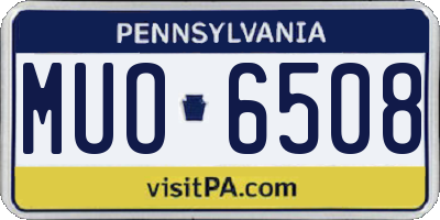 PA license plate MUO6508