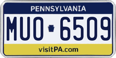 PA license plate MUO6509