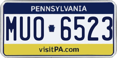 PA license plate MUO6523