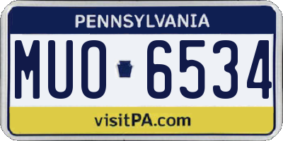 PA license plate MUO6534