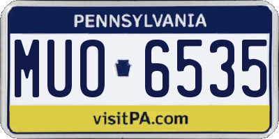 PA license plate MUO6535
