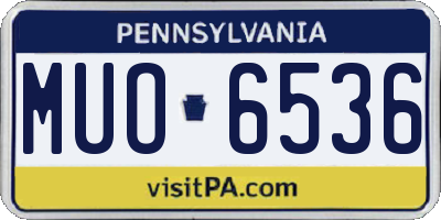 PA license plate MUO6536