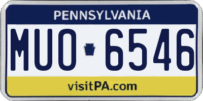 PA license plate MUO6546