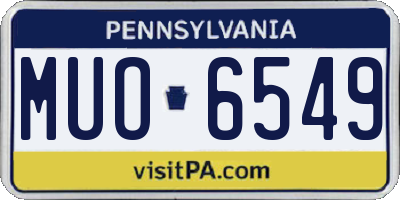 PA license plate MUO6549