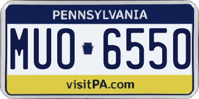PA license plate MUO6550