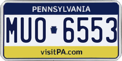 PA license plate MUO6553