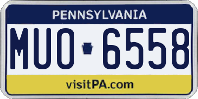 PA license plate MUO6558