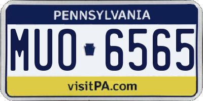 PA license plate MUO6565