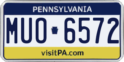 PA license plate MUO6572