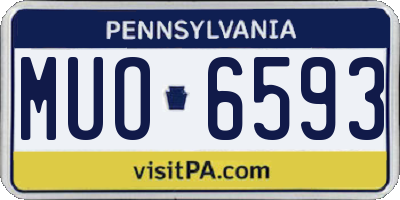 PA license plate MUO6593
