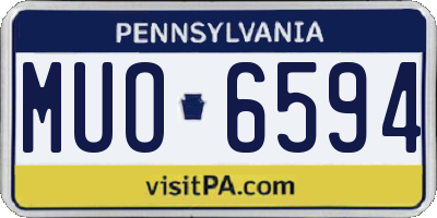 PA license plate MUO6594