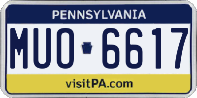 PA license plate MUO6617