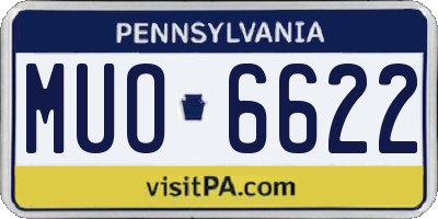 PA license plate MUO6622