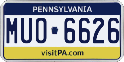 PA license plate MUO6626