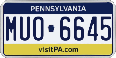 PA license plate MUO6645