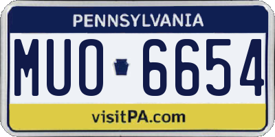 PA license plate MUO6654