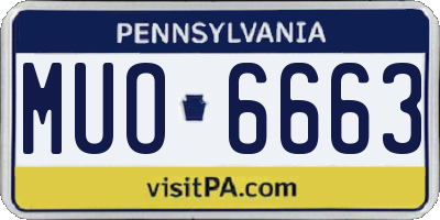 PA license plate MUO6663