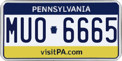 PA license plate MUO6665